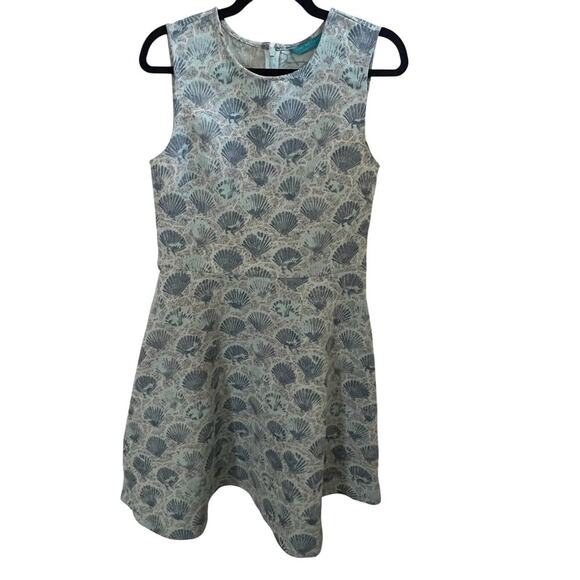 NWT Tori Richard Under Boardwalk Franchesca dress seashells blue sz 8 $295 tag - Picture 3 of 7